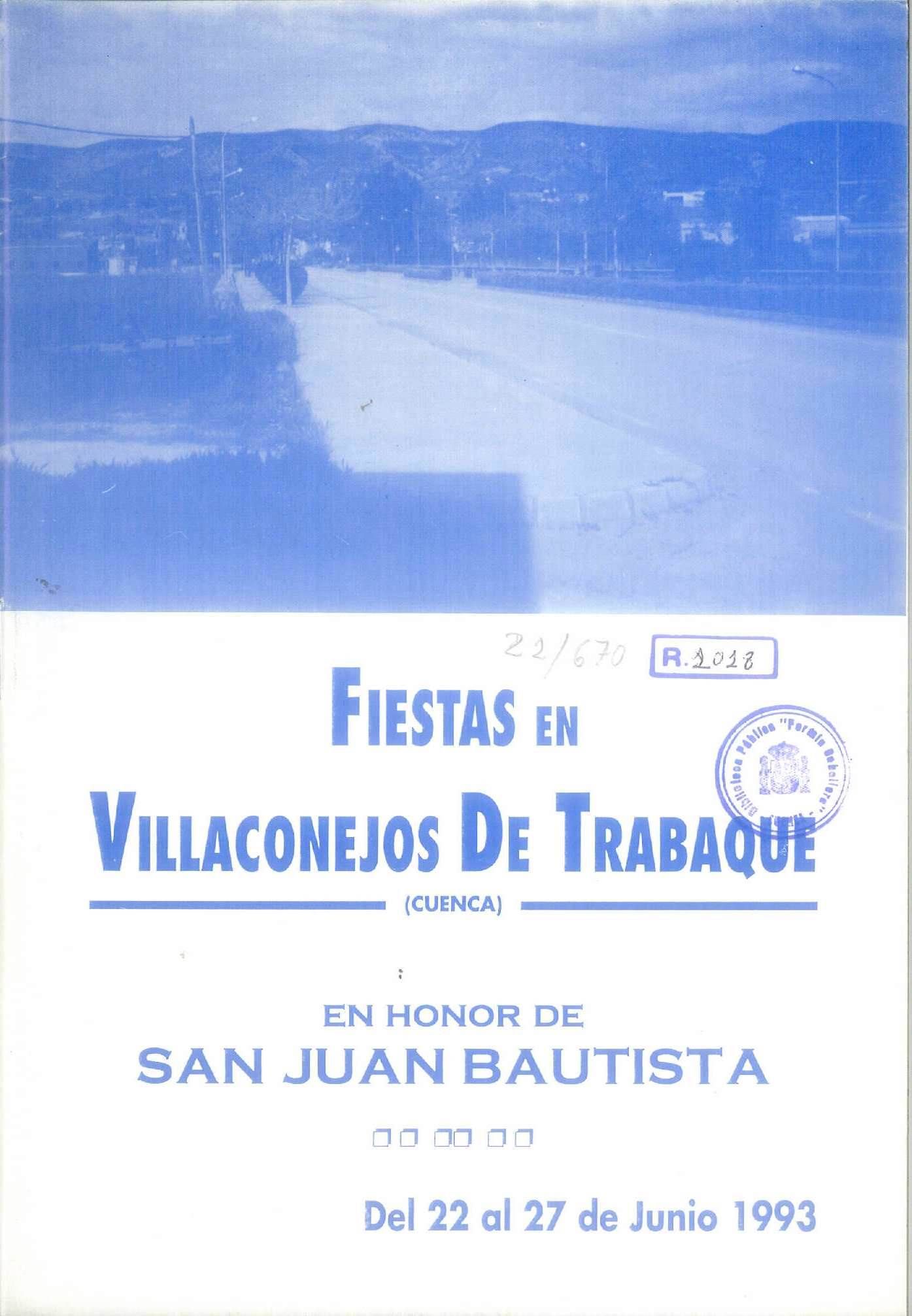 Fiestas patronales en honor a San Juan Bautista 1993 Villaconejos de Trabaque